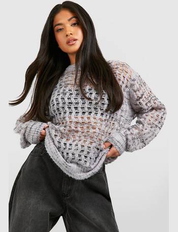 Roll Neck Soft Mixed Rib Knit Jumper