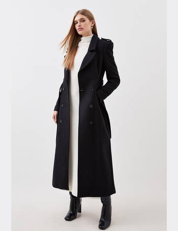 Italian Wool Blend Belted Double Breasted Coat