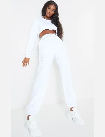 Prettylittlething White High Waisted Sweatpants