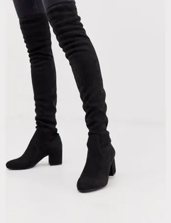 steve madden isaac heeled over the knee boot in black