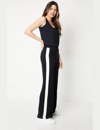 Side Stripe High Waisted Crepe Trousers