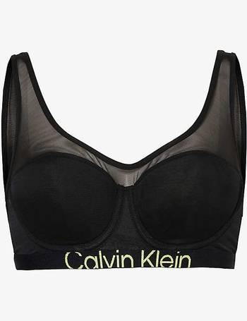 Calvin Klein Womens White Sheer Marquisette Demi Recycled Nylon