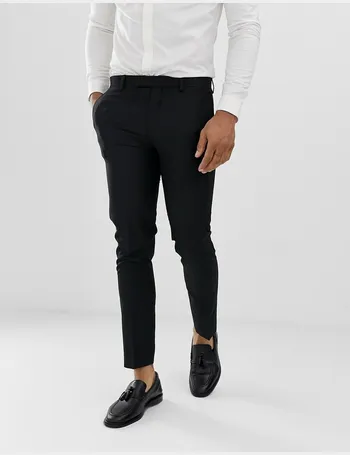 Mens Stretch Skinny Trousers  Black