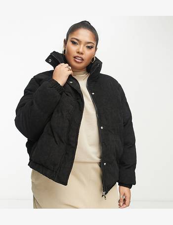 Brave Soul slay puffer jacket in black