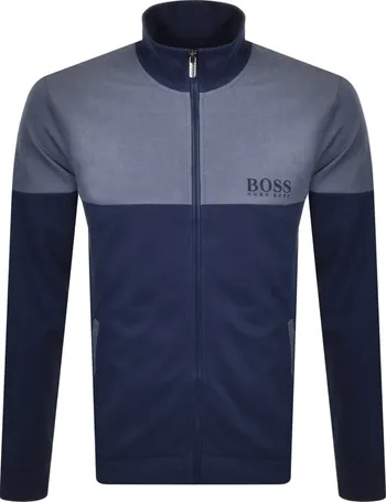 boss bodywear full zip sweatshirt blue