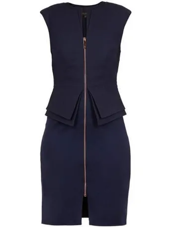 ted baker structured zip peplum dress