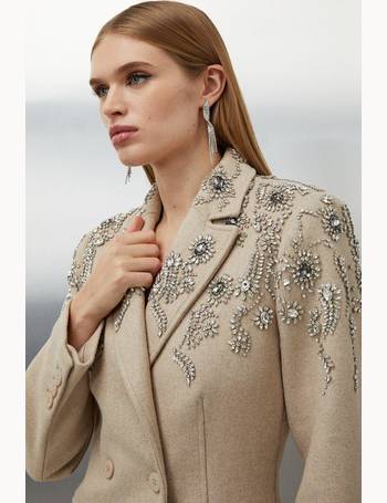 Italian Manteco Wool Maxi Double Breasted Tailored Coat | Karen Millen