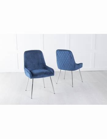 Dining Chairs From Furntastic Up, Navy Blue Dining Chairs With Chrome Legs