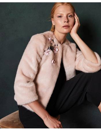 ted baker pink fur jacket