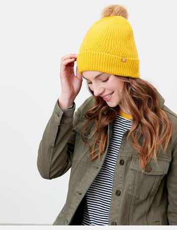 joules mustard bobble hat