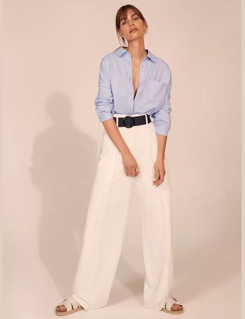 mint velvet blue linen trousers