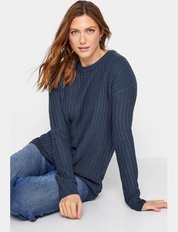 LTS Tall Women's Turquoise Blue Ribbed Long Sleeve Knit Jumper