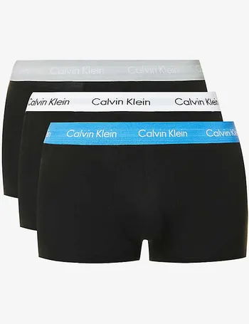 Calvin Klein Cotton Stretch Low Rise Stencil Logo Waistband Trunks