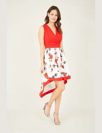 Mela Red Velvet Fitted Midi Dress