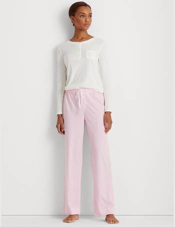 Lauren by Ralph Lauren soft knit long pajama set in pink