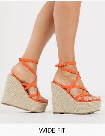 ASOS DESIGN Wide Fit Tasha espadrille wedges in clear