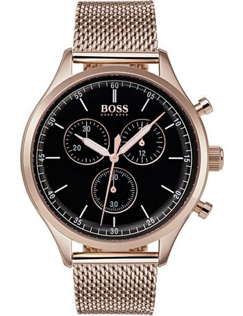 Hugo boss watch online rose gold mens