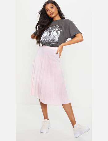 Plus Pink Pleated Midi Skirt