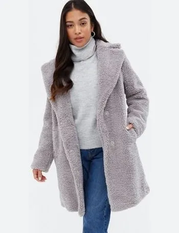 blue grey teddy coat