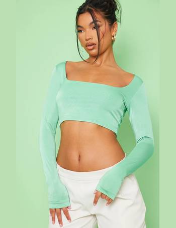 Slinky Square Neck Crop Top