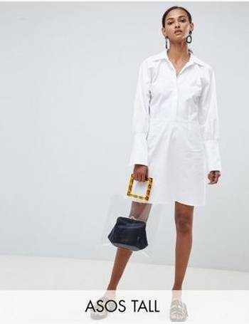 ASOS WHITE Long Sleeved Silk Dress