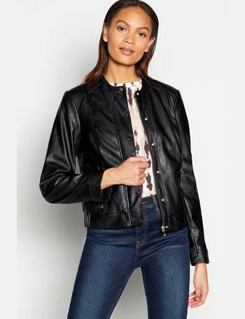 women faux leather bomber jacket