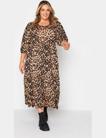 plus size leopard print maxi dress