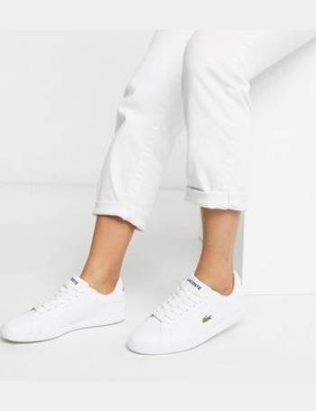 lacoste white womens trainers