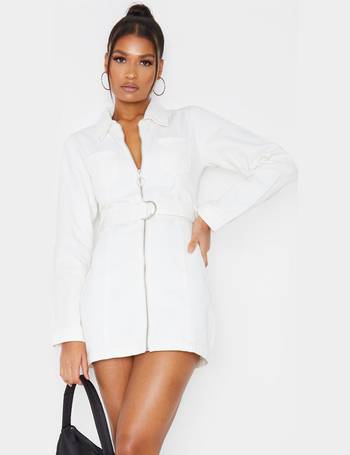 ladies white denim dress