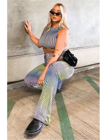 I Saw It First Printed Slinky Flared Trousers