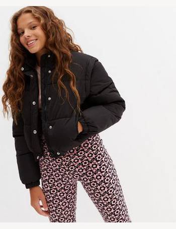 Brave Soul slay puffer jacket in black