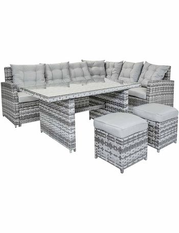 charles bentley 6 seater multifunctional casual dining set grey