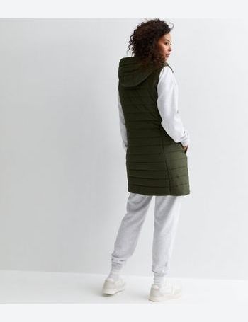 Curves Khaki Padded Longline Gilet