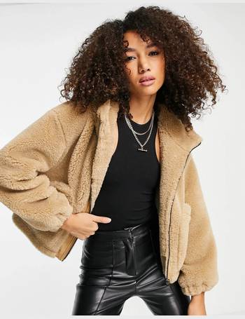 topshop leather shearling jacket