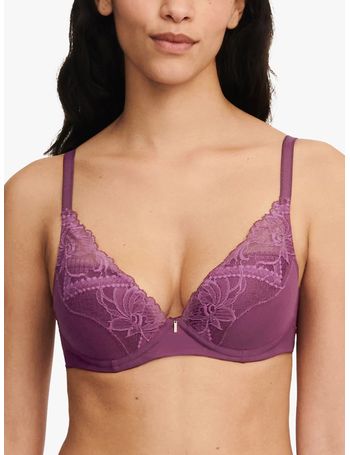 Chantelle Festivite Plunge T-Shirt Bra, Golden Beige at John Lewis