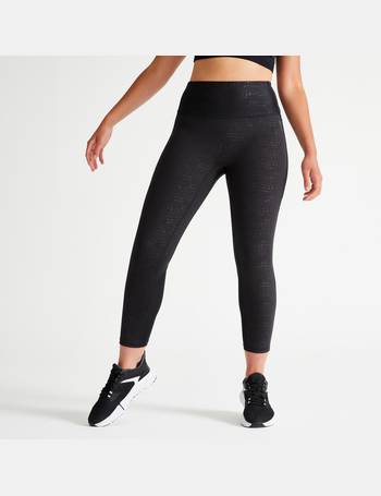 Women's Straight-Cut Fitness Leggings Fit+ 500 - Black DOMYOS
