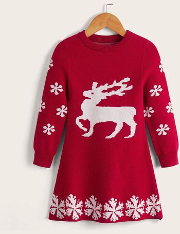 girls christmas jumper dresses