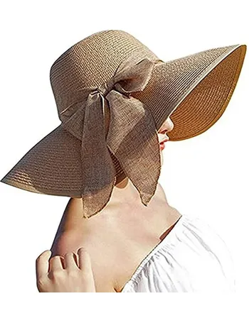 Women Floppy Hat Straw Hat Wide Brim Sun Caps Breathable Foldable