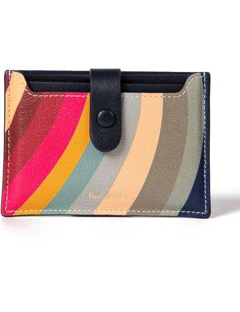 PAUL SMITH Womens Crossover Medium swirl multi stripe Leather Zip Around  PURSE 5057846841286