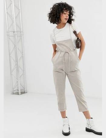 Wild honey pinstripe flared dungaree sale jumpsuit