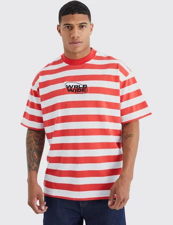 Man Active Oversized Athletic Stripe T-shirt