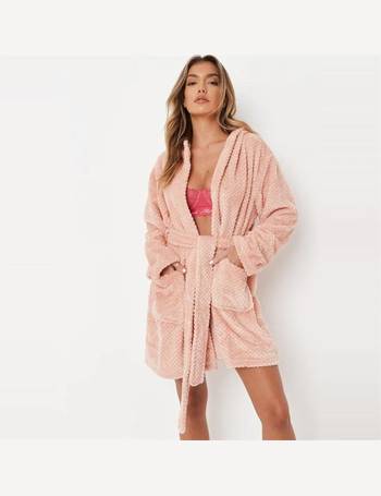 Missguided fluffy soft touch robe in cream