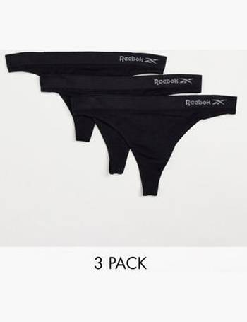 Buy Reebok Womens Kali Three Pack Seamless Performance Thongs Black