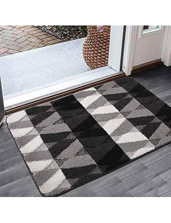 Red White and Black Plaid Absorbent Water Low Profile Door Mat with Rubber Backing for Corrider Bathroom Bedroom Living Room Entry SIGOUYI Modern Non-Slip 18x30in Area Rug