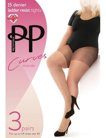 Pretty Polly Curve ladder resist 15 Denier 3 pack tights in barely black
