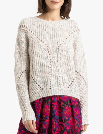 Chunky knit jumper/sweater in loose fit pink La Redoute