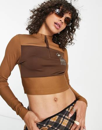 Nike Yoga Luxe Dri-FIT cropped top in brown