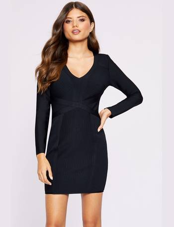 Lipsy long cheap sleeve bandage dress