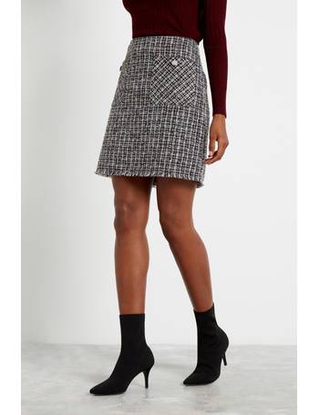 F&f black shop tweed mini skirt