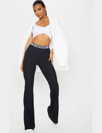 Shape Black Ribbed Flared Trousers